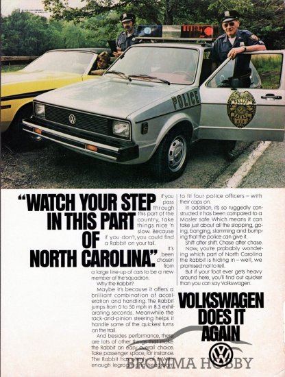 Volkswagen Golf "Rabbit" (1980) - Greensboro Police - Klicka på bilden för att stänga