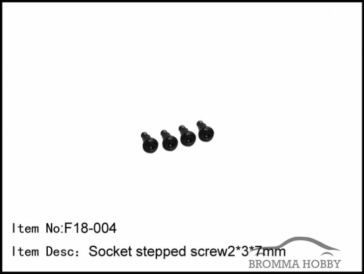 6-053 Socket Stepped Screw 2.0 x 3mm - Klicka på bilden för att stänga