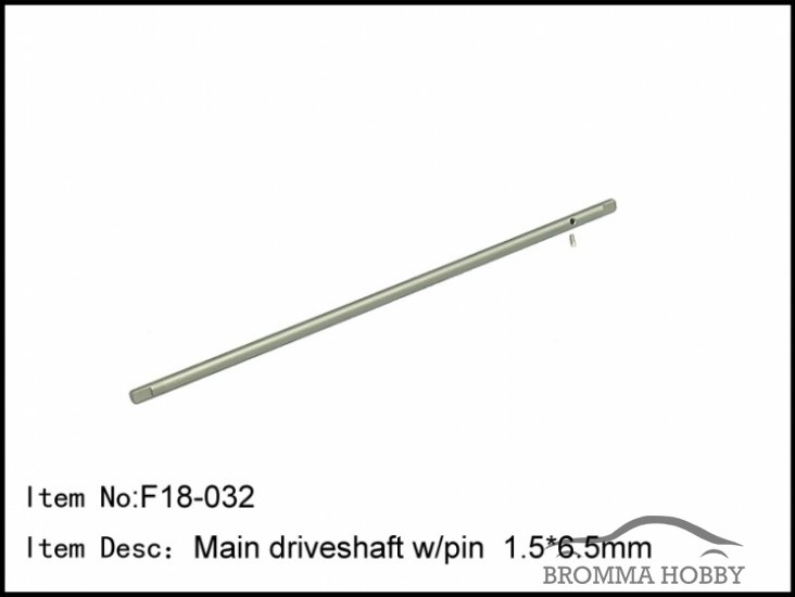 6-032/033 Main Driveshaft With Pin - Click Image to Close