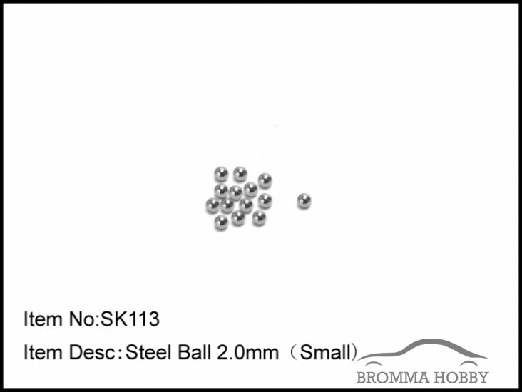 SK113 STEEL BALL 2.0MM (SMALL) - Klicka på bilden för att stänga